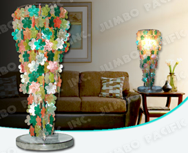 Flower Colored Capiz Chips for Table Lamp shade