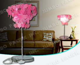 Heart Pink Colored Capiz Chips Capiz Table lamp shade