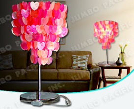 Heart Assorted Colored Capiz Chips Capiz Table lamp shade